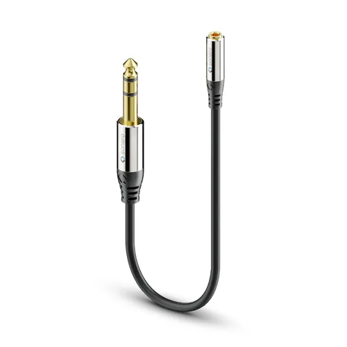 sonero Audio-Kabel 6.3 mm Klinke - 3.5 mm Klinke 0.25 m - Kabeltyp: Adapterkabel - Audioanschluss Seite A: 6.3 mm Klinke - Audiokanäle: Stereo - Audioanschluss Seite B: 3.5 mm Klinke - Detailfarbe: Schwarz - Länge: 0.25 m