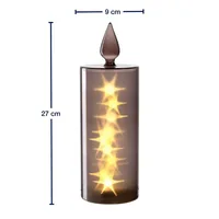 LEONARDO Kerze Silenzio LED, 30 cm, Grau - Betriebsart: Batteriebetrieb - Fernbedienung: Nein - Aussenanwendung: Optional - Anwendungszweck: Stehend - Timerfunktion: Nein - Set: Nein