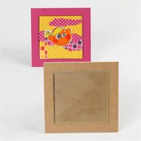 Creativ Company Untersetzer 15 x 15 x 0.5 cm 6 Stück - Verpackungseinheit: 6 Stück - Material: MDF - Glas - Detailfarbe: Hellbraun - Transparent