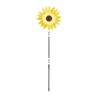 relaxdays Windrad Sonnenblume 70 cm - Motiv: Ohne Motiv - Detailfarbe: Gelb