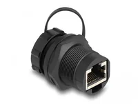 DeLOCK RJ45 Cat.6A Coupler with sealing cap IP67 dust and waterproof