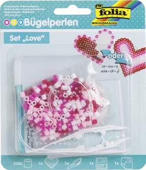 Folia Bügelperlen-Set Love Mehrfarbig - Produkttyp: Steckplatten Medium - Bügelperlen Medium - Detailfarbe: Mehrfarbig - Bio: Nein - Set: Ja