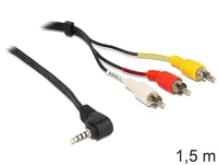 DELOCK Klinkekabel 3,5mm 90 -> 3x Cinch StSt 1.50m