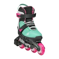 ROLLERBLADE Inline-Skates Microblade XT Schwarz/Meergrün, 33-36.5 - Schuhgrösse (EU): 33-36.5 - Kugellager Norm: SG3 - Anzahl Rollen: 4 - Farbe: Schwarz - Grün - Zielgruppe: Kinder - Verschluss: Klettverschluss - Schnürung - Schaftschnalle