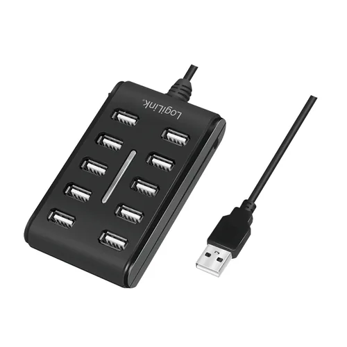 LogiLink UA0125 interface hub USB 2.0 480 Mbit/s Black