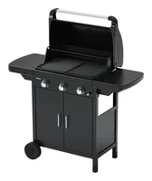 Campingaz Gasgrill 3 Series Onyx S - Tiefe: 62 cm - Breite: 121 cm - Detailfarbe: Schwarz - Anzahl Brenner: 3 × - Integriertes Thermometer: Ja - Höhe: 122 cm