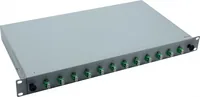 helos LWL 19 Spleissbox 12 x LC/APC Duplex OS2, spleißfertig, grau