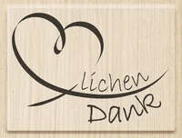 Heyda Stempel Herzlichen Dank 1 Stück - Motiv: Text - Herz - Detailfarbe: Hellbraun