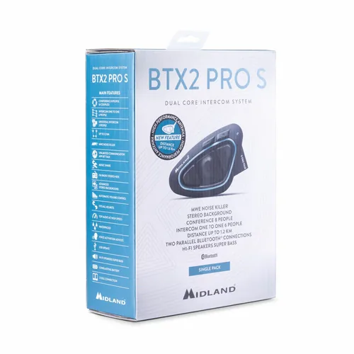Midland BT-Headset BTX2 Pro S Einzeln - Display vorhanden: Nein - Anwendungsbereich: Motorrad