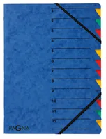 Pagna Ordnungsmappe Easy A4 Blau - Typ: Ordnungsmappe - Ausstattung: Beschriftbarer Deckel - Register - Gummiband - Bedruckter Deckel - Detailfarbe: Blau - Material: Span