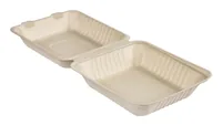 BioPak Menübox Hinged 1000 ml, 50 Stück - Detailfarbe: Braun - Materialtyp: Pflanzliche Faser - Material: Zuckerrohrpulpe (Bagasse) - Verpackungseinheit: 50 Stück