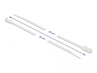 Delock Kabelbinder mit Befestigungsöse L 300 x B 4,8 mm weiß 10 Stück