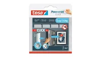 tesa Montagestreifen Powerstrips CLICK Large 4 Paar, 7.2 kg - Detailfarbe: Weiss - Art: Montagestreifen