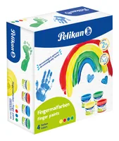 Pelikan Fingerfarbe Basis, 4 Stück , Blau/Rot/Grün/Gelb - Art: Fingerfarbe - Detailfarbe: Blau - Gelb - Grün - Rot - Set: Ja