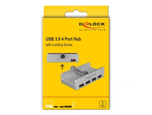 Delock Externer USB 3.0 4 Port Hub mit Feststellschraube