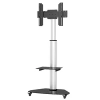 Techly Floor Stand with Shelf Trolley TV LCD/LED/Plasma 37-70"" Silver