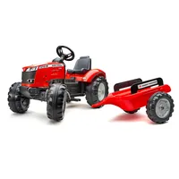 Falk Massey Ferguson Traktor + Anh. L - Fahrzeugtyp: Traktor - Altersempfehlung ab: 3 Jahren - Ausstattung: Anhänger - Detailfarbe: Rot - Schwarz - Material: Kunststoff