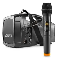 Vonyx PA-System ST014 - Einsatzgebiete: Gastro / Gewerbe - mobil - Schulen / Aulen - Sportstätte - Anwendungsbereich: Aerobic / Fitness - Andere - Entertainer - Sprache - Ausstattung: Bluetooth Audio Streaming - Integrierter Akku - Integrierter MP3-Player