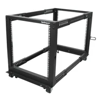 12U SERVER RACK - OPEN FRAME ADJUSTABLE DEPTH 4 POST RACK