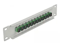 DELOCK 10"" LWL Patchpanel 12 Port SC Simplex grün 1 HE grau