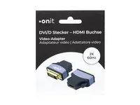 onit Adapter DVI-D - HDMI, 1 Stück - Kabeltyp: Adapter - Videoanschluss Seite A: DVI-D - Videoanschluss Seite B: HDMI