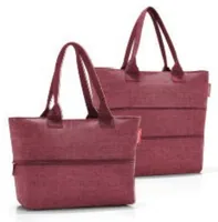 Reisenthel Tasche Shopper e1 Twist Maroon - Breite: 50 cm - Detailfarbe: Bordeaux - Material: Polyester - Höhe: 26.5 cm - 35 cm - Länge: 16.5 cm