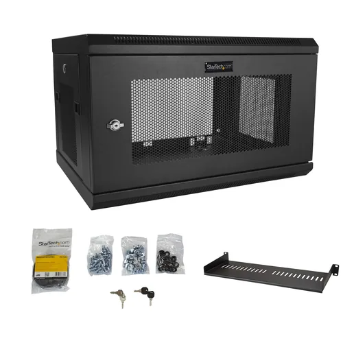 SERVER RACK 6U F. WALL 60X37 1X45CM BLACK