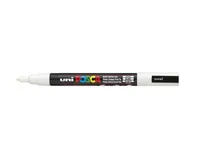 Uni Permanent-Marker POSCA 0.9-1.3 mm Weiss - Strichstärke: 0.9 mm - 1.3 mm - Verpackungseinheit: 1 Stück - Oberfläche: Karton - Metall - Kunststoff - Holz - Keramik - Stein - Glas - Textil - Papier - Set: Nein - Detailfarbe: Weiss - Eigenschaft-Stift: Li