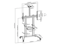 ROLINE 17.03.1263 multimedia cart/stand Black