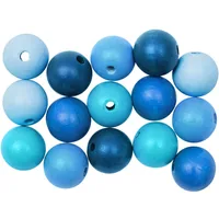 Rico Design Holzperlen Gebohrt 12 mm Königsblau, 15 Stück - Packungsgrösse: 15 Stück - Perlenart: Holzperlen - Detailfarbe: Königsblau - Durchmesser: 12 mm