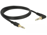 Delock Klinkenkabel 3,5 mm 3 Pin Stecker > Stecker gewinkelt 1 m schwarz