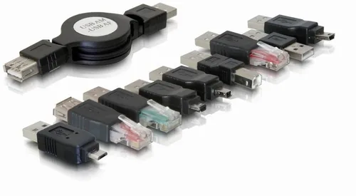 DeLOCK USB adapter kit 10 parts Black