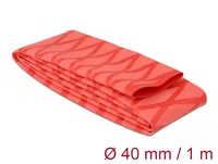 Delock Schrumpfschlauch X-Muster rutschfest 1 m x 40 mm Rot - Detailfarbe: Rot - Länge: 1 m - Durchmesser: 40 mm - Material: Polyolefin