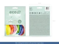 Partydeco Luftballon Uni Eco Pastel 10 Stück, Mehrfarbig, Ø 30 cm - Packungsgrösse: 10 Stück - Grösse: 30 cm - Produkttyp: Luftballon - Motiv: Kein - Detailfarbe: Apfelgrün - Blau - Gelb - Grasgrün - Hellblau - Orange - Rosa - Rot - Violett - Weiss - Mate