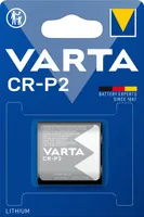 Varta Photobatterie CR-P2 , 1 Stück - Bauform: Photobatterien - Batterietyp: CR-P2 / 6204 / 223 / DL223 / EL223AP / CR17-33 / 5024LC / K223LA / PC223A - Chemisches System: Lithium-Mangandioxid - Gewicht: 38 g - Spannung: 6 V