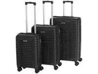 KOOR Reisekofferset Manila 3-teilig, Schwarz - Kofferart: Hartschalengepäck - TSA-Schloss: Ja - Detailfarbe: Schwarz - Handgepäck kompatibel: Optional - Material: Polypropylen (PP) - Anzahl Rollen: 4