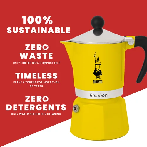 Bialetti Rainbow Moka pot Black, Yellow