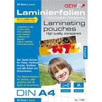 GENIE Laminiertaschen 50 A4 - Folien 80 Mic.