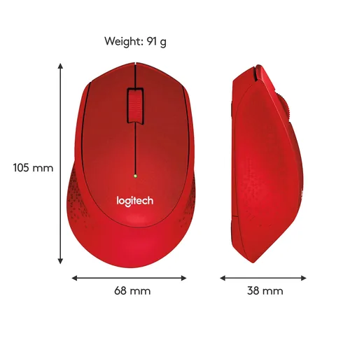 Logitech Wireless Mouse M330 silent plus red retail