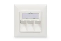 Digitus Wallplate for Keystone Modules, German type, middle plate 50x50 mm, frame 80x80 mm