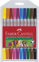 FABER-CASTELL Doppelfasermaler 1/3-5mm 151110 10 Farben, Etui