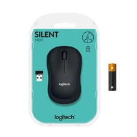 Logitech Maus M220 Silent , kabellos - Maus-Typ: Standard - Maus Features: Ein-/Ausschalter - Silent-Tasten - Scrollrad - Bedienungsseite: Universal - Detailfarbe: Schwarz - Verbindungsart: Kabellos - Schnittstelle: USB-A
