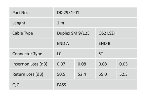 Digitus DK-2931-01 InfiniBand/Glasfaserkabel 1 m LC ST I-VH Gelb