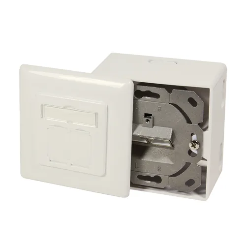 Logilink CAT 6A Auf und Unterputzdose vollgeschirmt RAL 901