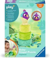 play+ Baby-Stapel-Puzzle Vogelnest - Altersempfehlung ab: 6 Monaten - Material: Silikon - Stoff - Nachhaltigkeit: FSC® - Detailfarbe: Mehrfarbig