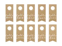 Partydeco Partyaccessoire Flaschenanhänger 8 x 18.5 cm, Weiss/Braun - Packungsgrösse: 10 Stück - Produkttyp: Partyaccessoire - Material: Papier - Detailfarbe: Braun - Weiss - Motto: Universal