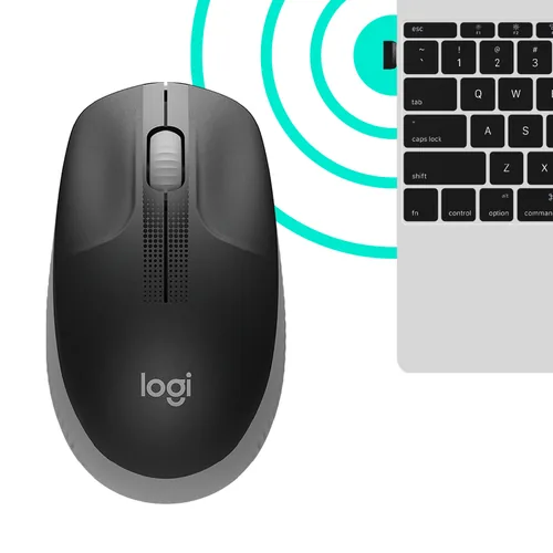 Logitech Mouse M190 Wireless FULL-SIZE grey für mittelgroße bis große Hände