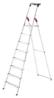 Hailo Bockleiter L60, Alu, mit Arbeitsschale 8 Stufen - Anzahl Stufen: 8 × - Belastbarkeit: 150 kg - Höhe: 253 cm - Produkttyp: Bockleiter