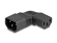 Delock Adapterstecker IEC60320 C13 - C14, gewinkelt L/R - Detailfarbe: Schwarz - Stromanschluss Seite A: C14 - Schalter: Nein - Stromanschluss Seite B: C13 - Typ: Montagekupplung