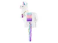 Partydeco Pinata Lama, 41 x 49.5 x 10 cm, Weiss, 1 Stück - Motiv: Lama - Detailfarbe: Weiss